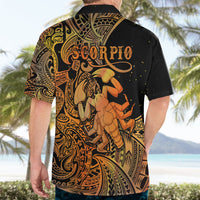Zodiac Scorpio Hawaiian Shirt Polynesian in Orange - Wonder Print Shop