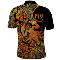 Zodiac Scorpio Polo Shirt Polynesian in Orange - Wonder Print Shop