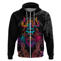 Nordic Warrior Viking Hoodie with Raven Motif Neon - Wonder Print Shop