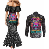 skull-couples-matching-mermaid-dress-and-long-sleeve-button-shirts-your-demons-hide-under-your-bed-mine-hide-inside-my-head