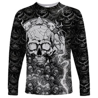 Skull Long Sleeve Shirt Your Demons Hide Under Your Bed Mine Hide Inside My Head - Wonder Print Shop