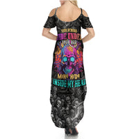 Skull Summer Maxi Dress Your Demons Hide Under Your Bed Mine Hide Inside My Head - Wonder Print Shop