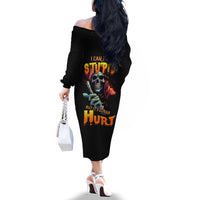 Reaper Skull Off The Shoulder Long Sleeve Dress I Can Fix Stupid But It's Gonna Hurt - Wonder Print Shop