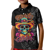 Day Of The Dead Sugar Skull Kid Polo Shirt Dia De Los Murtos - Wonder Print Shop