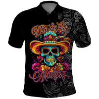 Day Of The Dead Sugar Skull Polo Shirt Dia De Los Murtos - Wonder Print Shop