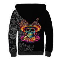 Day Of The Dead Sugar Skull Sherpa Hoodie Dia De Los Murtos - Wonder Print Shop