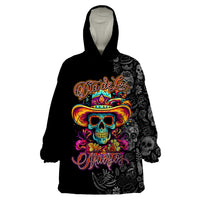Day Of The Dead Sugar Skull Wearable Blanket Hoodie Dia De Los Murtos - Wonder Print Shop
