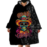Day Of The Dead Sugar Skull Wearable Blanket Hoodie Dia De Los Murtos - Wonder Print Shop