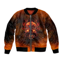 Fire Skull Bomber Jacket Of Course I'm Going To Hell I'm Just Here To Pick You Up - Wonder Print Shop