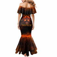Fire Skull Mermaid Dress Of Course I'm Going To Hell I'm Just Here To Pick You Up - Wonder Print Shop