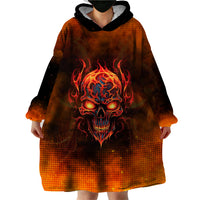 Fire Skull Wearable Blanket Hoodie Of Course I'm Going To Hell I'm Just Here To Pick You Up - Wonder Print Shop