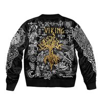 Viking Bomber Jacket Yggdrasil Pattern And Ancient Rune - Wonder Print Shop