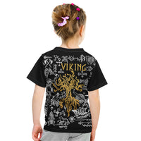 Viking Kid T Shirt Yggdrasil Pattern And Ancient Rune - Wonder Print Shop