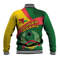 Guinea Bissau Baseball Jacket with Green Yellow Red Swirl Design - Wonder Print Shop