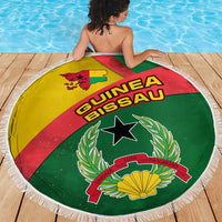 Guinea Bissau Beach Blanket with Green Yellow Red Swirl Design - Wonder Print Shop