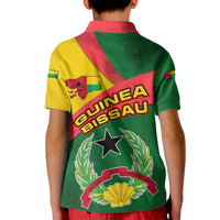 Guinea Bissau Kid Polo Shirt with Green Yellow Red Swirl Design - Wonder Print Shop