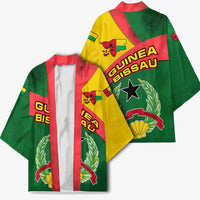 Guinea Bissau Kimono with Green Yellow Red Swirl Design - Wonder Print Shop