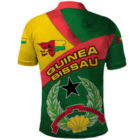 Guinea Bissau Polo Shirt with Green Yellow Red Swirl Design - Wonder Print Shop