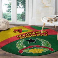 Guinea Bissau Round Carpet with Green Yellow Red Swirl Design - Wonder Print Shop