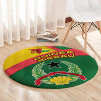 Guinea Bissau Round Carpet with Green Yellow Red Swirl Design - Wonder Print Shop
