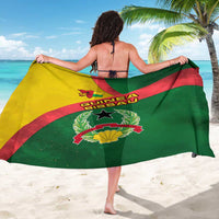 Guinea Bissau Sarong with Green Yellow Red Swirl Design - Wonder Print Shop