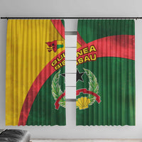 Guinea Bissau Window Curtain with Green Yellow Red Swirl Design - Wonder Print Shop