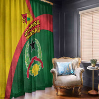 Guinea Bissau Window Curtain with Green Yellow Red Swirl Design - Wonder Print Shop