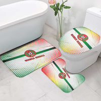 Guinea Bissau Bathroom Set with White Green Red Gradient Design - Wonder Print Shop