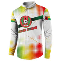 Guinea Bissau Button Sweatshirt with White Green Red Gradient Design - Wonder Print Shop