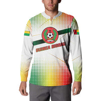 Guinea Bissau Button Sweatshirt with White Green Red Gradient Design - Wonder Print Shop
