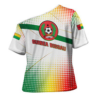 Guinea Bissau Cross Shoulder Shirt with White Green Red Gradient Design - Wonder Print Shop