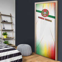 Guinea Bissau Door Cover with White Green Red Gradient Design - Wonder Print Shop