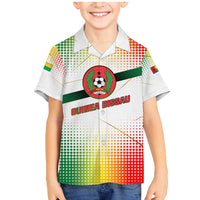 Guinea Bissau Family Matching Mermaid Dress and Hawaiian Shirt with White Green Red Gradient Design - Wonder Print Shop