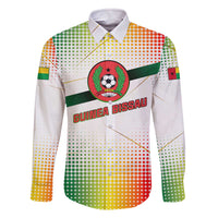 Guinea Bissau Family Matching Off The Shoulder Long Sleeve Dress and Hawaiian Shirt with White Green Red Gradient Design - Wonder Print Shop