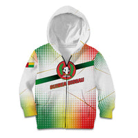 Guinea Bissau Kid Hoodie with White Green Red Gradient Design - Wonder Print Shop