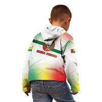 Guinea Bissau Kid Hoodie with White Green Red Gradient Design - Wonder Print Shop