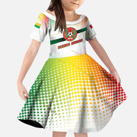 Guinea Bissau Kid Short Sleeve Dress with White Green Red Gradient Design - Wonder Print Shop