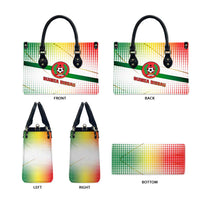 Guinea Bissau Leather Bag with White Green Red Gradient Design - Wonder Print Shop