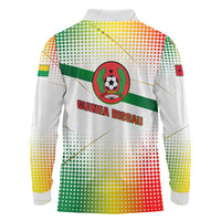 Guinea Bissau Long Sleeve Polo Shirt with White Green Red Gradient Design - Wonder Print Shop