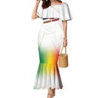 Guinea Bissau Mermaid Dress with White Green Red Gradient Design - Wonder Print Shop