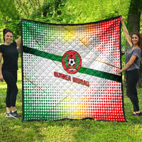 Guinea Bissau Quilt with White Green Red Gradient Design - Wonder Print Shop