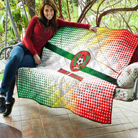 Guinea Bissau Quilt with White Green Red Gradient Design - Wonder Print Shop