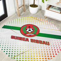 Guinea Bissau Round Carpet with White Green Red Gradient Design - Wonder Print Shop