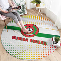 Guinea Bissau Round Carpet with White Green Red Gradient Design - Wonder Print Shop