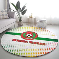 Guinea Bissau Round Carpet with White Green Red Gradient Design - Wonder Print Shop