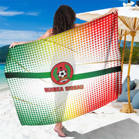 Guinea Bissau Sarong with White Green Red Gradient Design - Wonder Print Shop