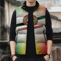 Guinea Bissau Sleeveless Puffer Jacket with White Green Red Gradient Design - Wonder Print Shop