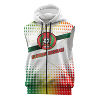 Guinea Bissau Sleeveless Zip Hoodie with White Green Red Gradient Design - Wonder Print Shop