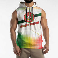 Guinea Bissau Sleeveless Zip Hoodie with White Green Red Gradient Design - Wonder Print Shop