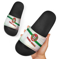 Guinea Bissau Slide Sandals with White Green Red Gradient Design - Wonder Print Shop